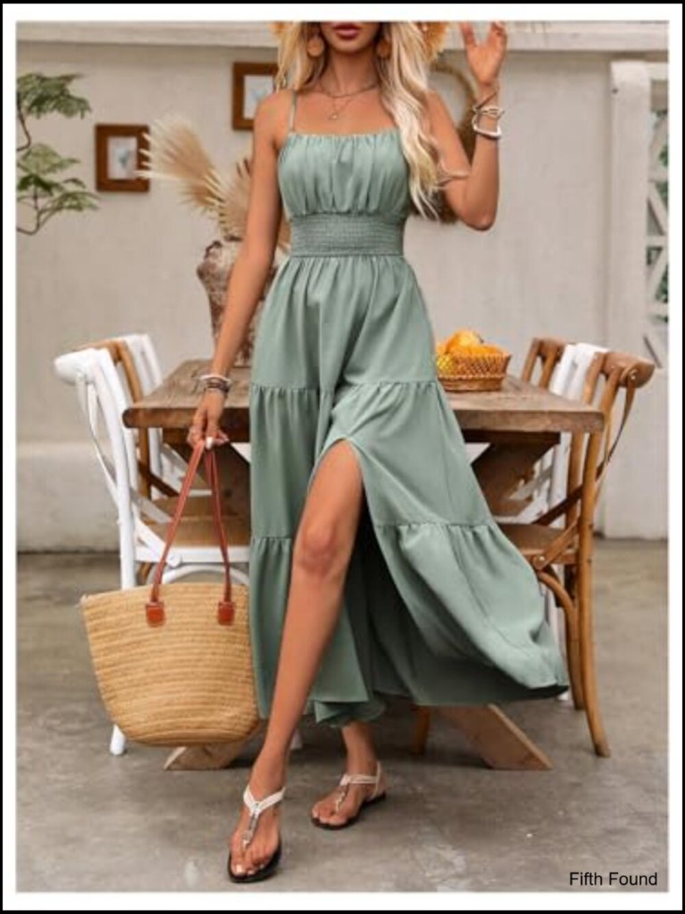 Women's Sleeveless Square Neck Maxi Dress Boho Summer Wedding Guest Flowy - Picture 6 of 6